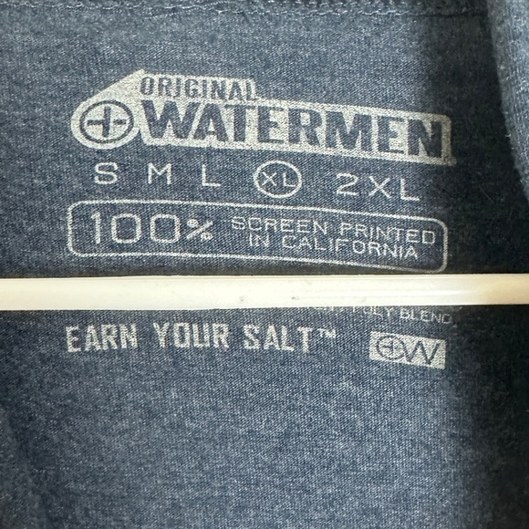 Watermen Earn Your Salt Blue Hooded Long Sleeve Lightweight Shirt Men Size XL - Picture 3 of 5